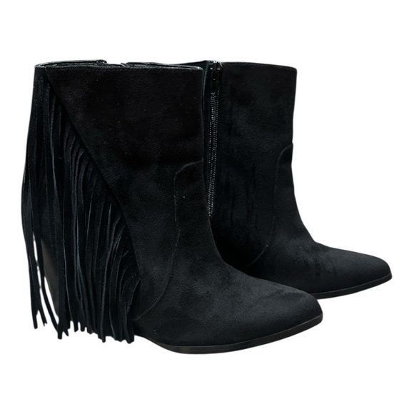 Carlos by Carlos Santana Shoes - Carlos by Carlos Santana Mika Wedge ankle boots in black faux suede SZ 8.5